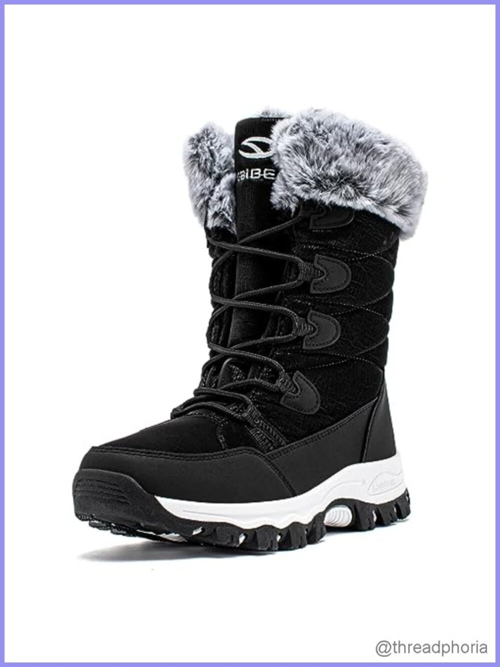 Waterproof Winter Snow Boots Lightweight Warm Faux Fur Lined Mid-Calf
